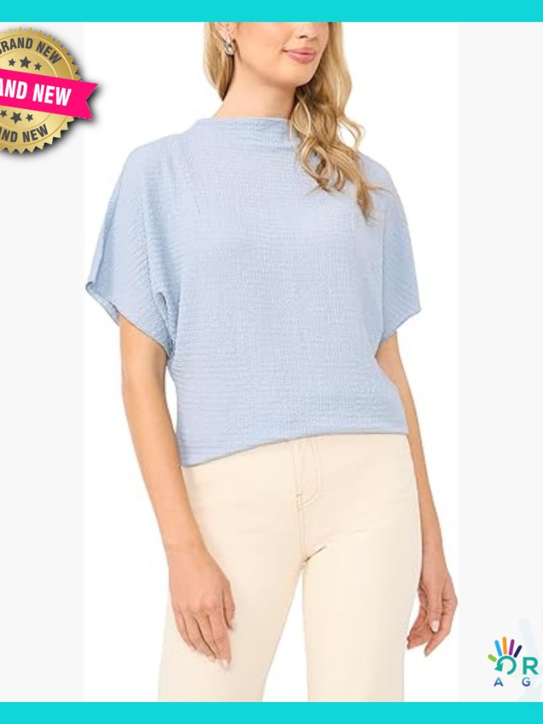 Elegant Cowl Neck Flutter Sleeve Boxy Top Chic Contemporary Blouse
